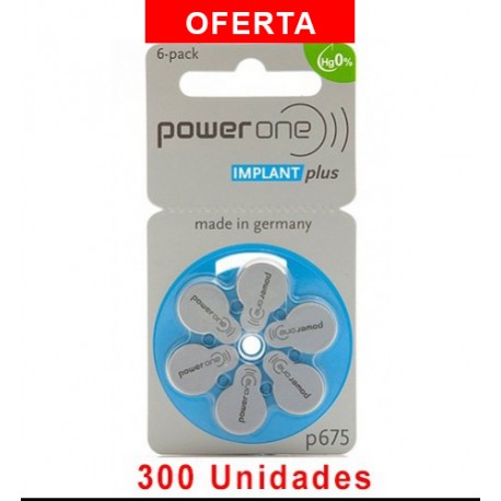 Pack Ahorro Power One : 5 Paquetes de 60 pilas implante coclear