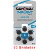 Pilas implante coclear Rayovac AE675 - 60 uds. Implante coclear